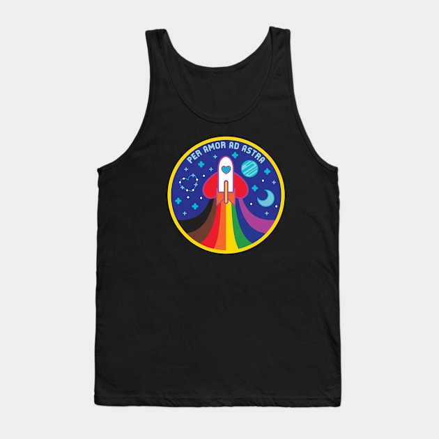 Space Pride - 8 Stripe LGBT Flag Tank Top by wanderingkotka